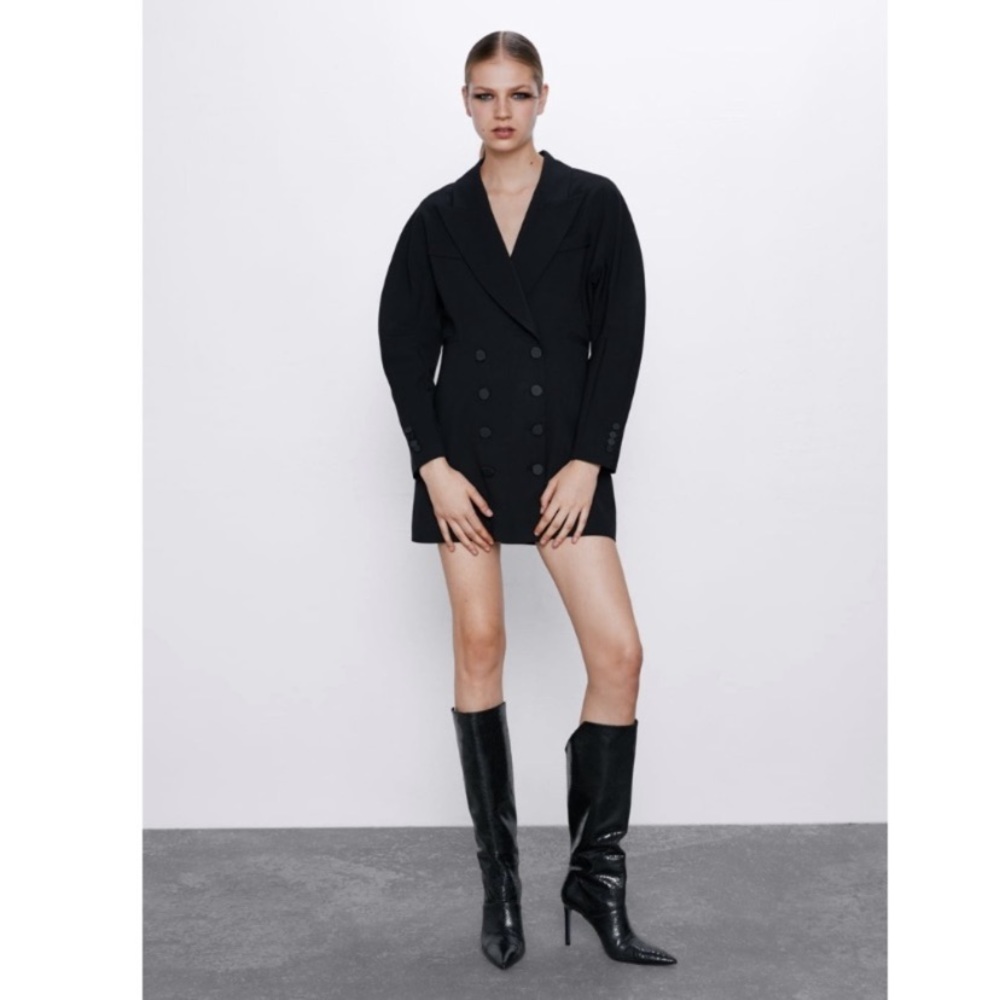 Zara full sleeve tuxedo dress
